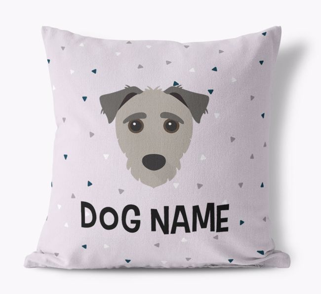 Triangle Pattern with {dogsName}'s Icon: Personalized Canvas Pillow